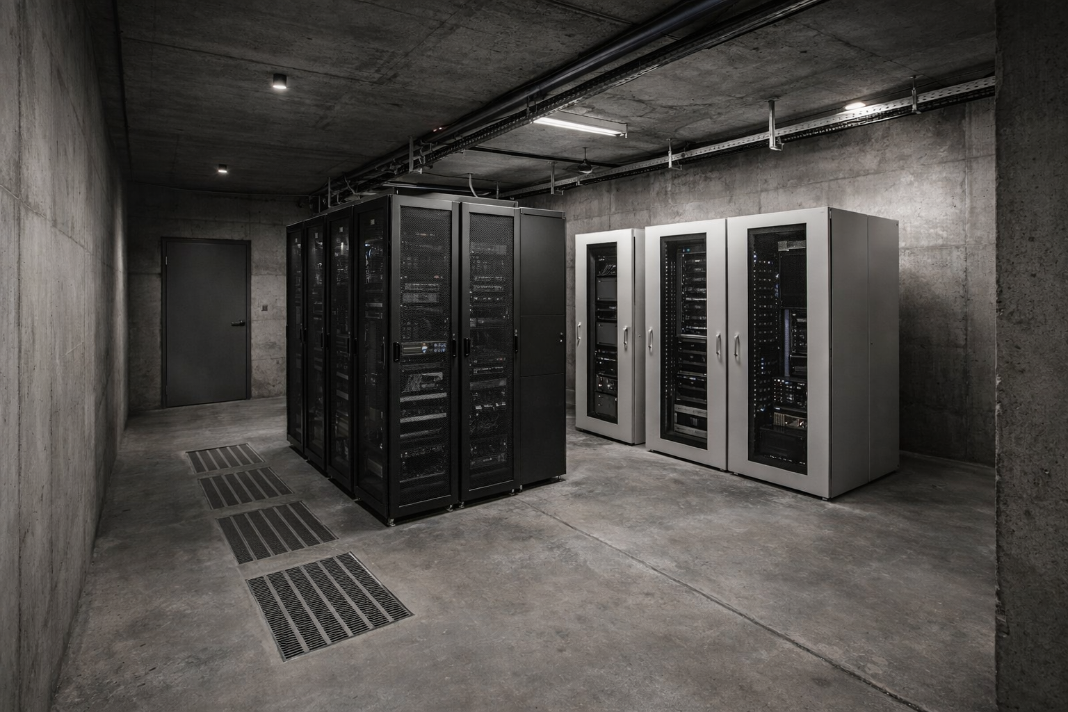 Server racks inside the OTDC underground datacenter.